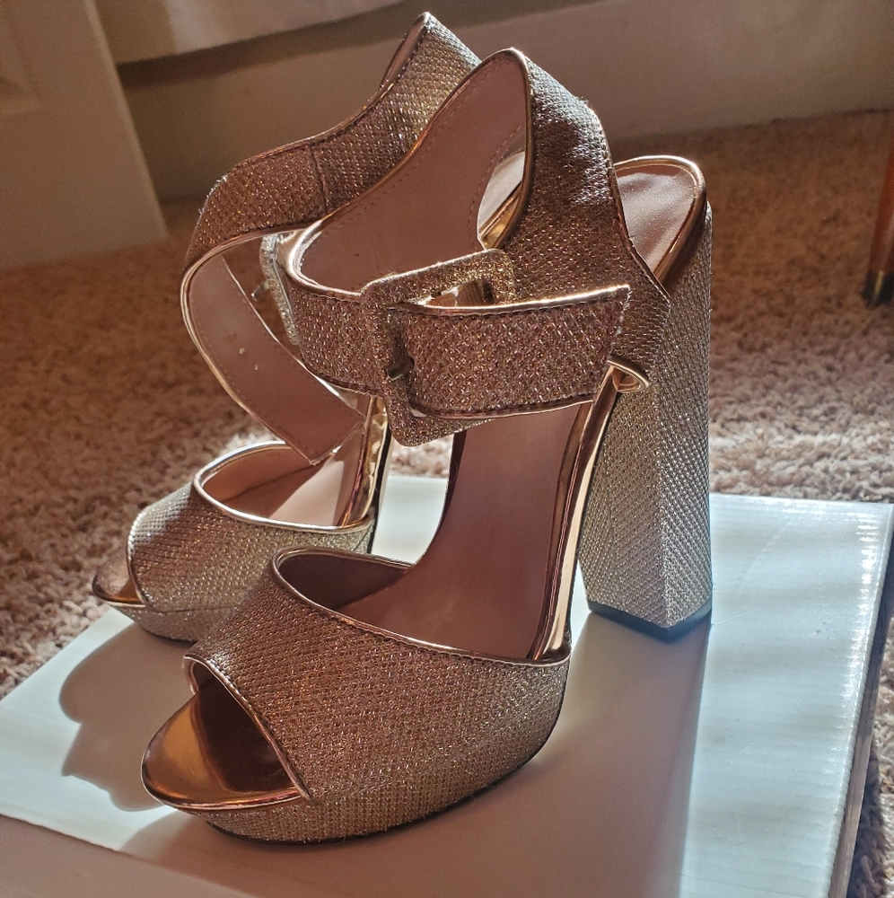 Rose Gold Mix No. 6 block heels - Picture 1 of 3